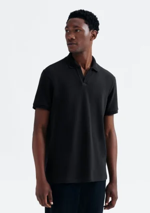 camisa polo masculina manga curta texturizada