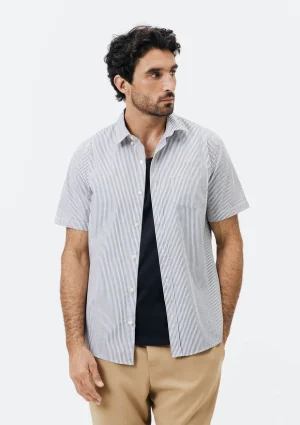 camisa masculina slim manga curta