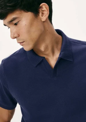 camisa polo masculina manga curta texturizada