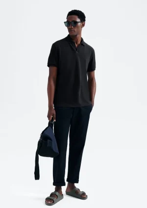 camisa polo masculina manga curta texturizada
