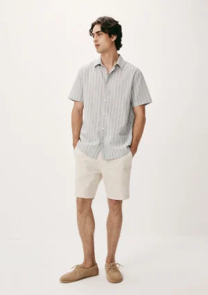 bermuda masculina reta com linho