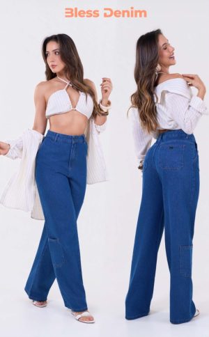 calça cargo feminina Bless Denim